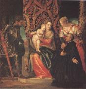 VERONESE (Paolo Caliari) The Virgin and Child with Saints Justin and George and a Benedictine (mk05) china oil painting reproduction